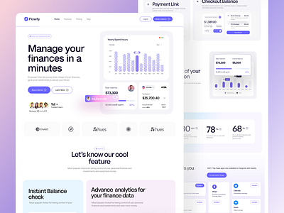 Finance SaaS Landing Page bank banking finance finance saas landing page fintech landing page minimal design saas saas design saas landing page saas ui saas web saas website ui uiux web design website