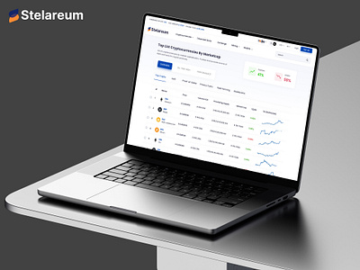 Stelareum: Cryptocurrency Data and Insights 🚀 branding crypto cryptoanalysis cryptoplatform cryptowebsite design innovativeglance landingpage ui uiux