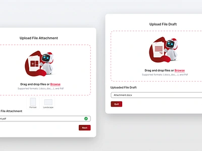 Upload File - Card Inspiration attachment card idea card preference document draft figma idea inspiration red robot uiux upload upload card upload file website website idea