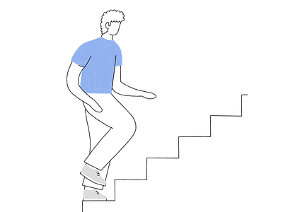 Stairs animation character illustration linedrawing minimal movement simple stairs ui up