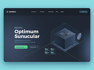 Server Solution Hero Design with Illustration dark theme hero design isometric illustration isometric server server server illustration ui animation ui design web animation web design