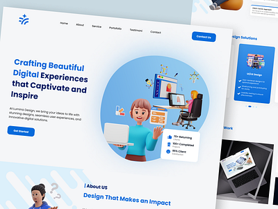 Agency Lumina Design - Landing Page 3d agency design agency figma interfacedesign landing page ui ui design ui ux ux design web web agency web design website website agency