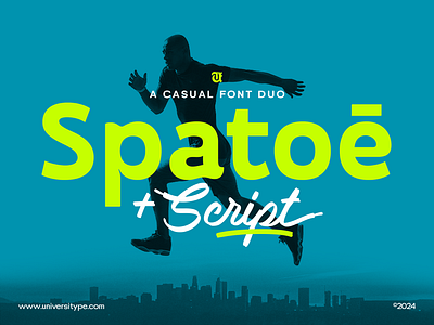 A Casual Font Duo - UT Spatoe + Script display font sans serif script typeface typography