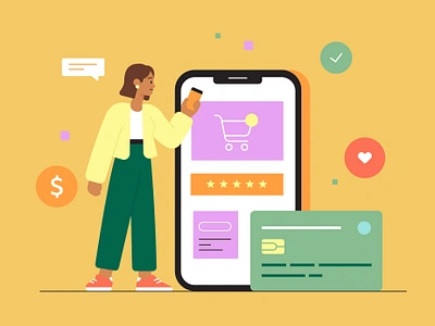 Mobile Shopping Illustration – E-commerce Concept marketplace