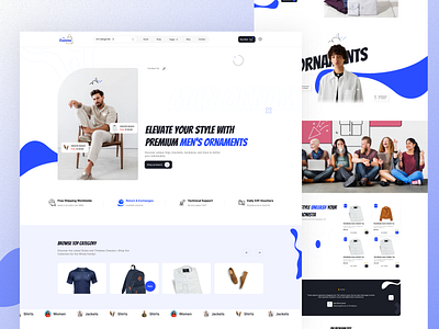 Ecommerce Website UI Design blue cloathing ecommerce ecommerce website fashion ui ui ux user interface web design webdesign website design