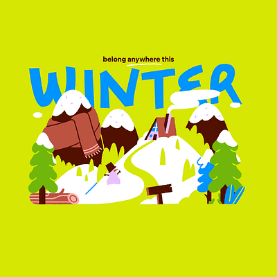 Air Bnb Seasons advertising airbnb autum campaign editorial illustration spring summer texture vector winter