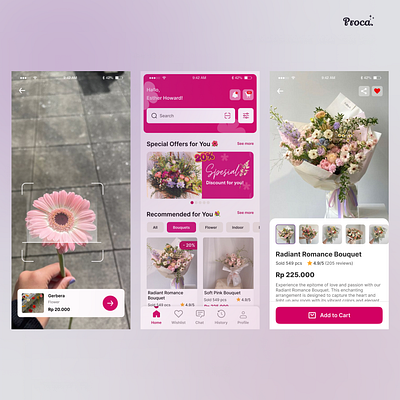 Bouquet Purchase Apps 3d animation apps branding design e commerce fyp graphic design homepage illustration interface logo motion graphics pink ui uiux ux uxui vector web