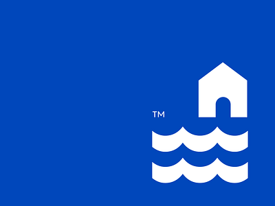 Lake Breeze branding design flat graphic design home house icon lake logo minimal sign simple symbol water wave