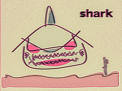 shark illustration illustrator line drawing pastel photoshop