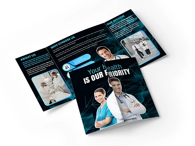 Medical Trifold Brochure Design a4 booklet branding brochure business identity catalog clinic company profile fold folder health care hospital leaflet magazine marketing medicine pharmacy presentation print trifold