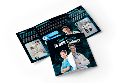 Medical Trifold Brochure Design a4 booklet branding brochure business identity catalog clinic company profile fold folder health care hospital leaflet magazine marketing medicine pharmacy presentation print trifold