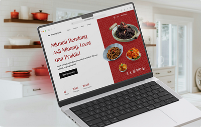 Hero Section - Food Landing Page black food hero section red rendang social proof traditional white