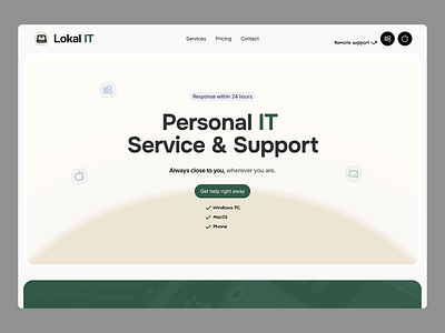 Local IT Consultant hero landing page web design