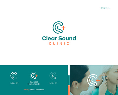 Healthcare Logo | Medical Logo abstract logo c logo clinic logo creative logo doctor logo ear fitness logo health logo healthcare logo healthtech hearing hospital logo logo ideas logo inspiration logo mark medical logo medtech logo nupurian tech logo technology logo