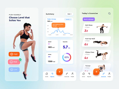 Fitness Mobile App UI design style ui web design