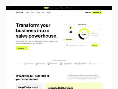 Store X - eCommerce Landing Page ecommerce elementor figma framer landing page shop shop landing page shop page store template theme ui design ui8 ux design webflow