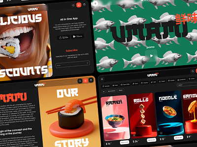 Website Design. Restaurant and Food Delivery concept delivery design food future meet modern noodle pasta ramen restaurant rolls sushi ui ux web website