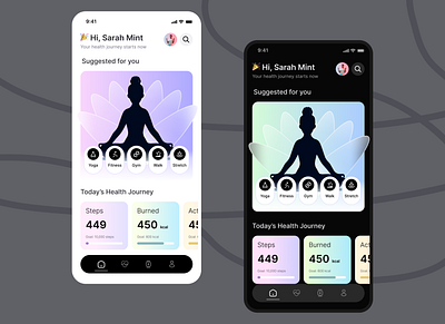 Wellness & Fitness App app creative design design gradient greatdesign health meditate minimal mobile product sport trending ui uiuxdesign ux yoga