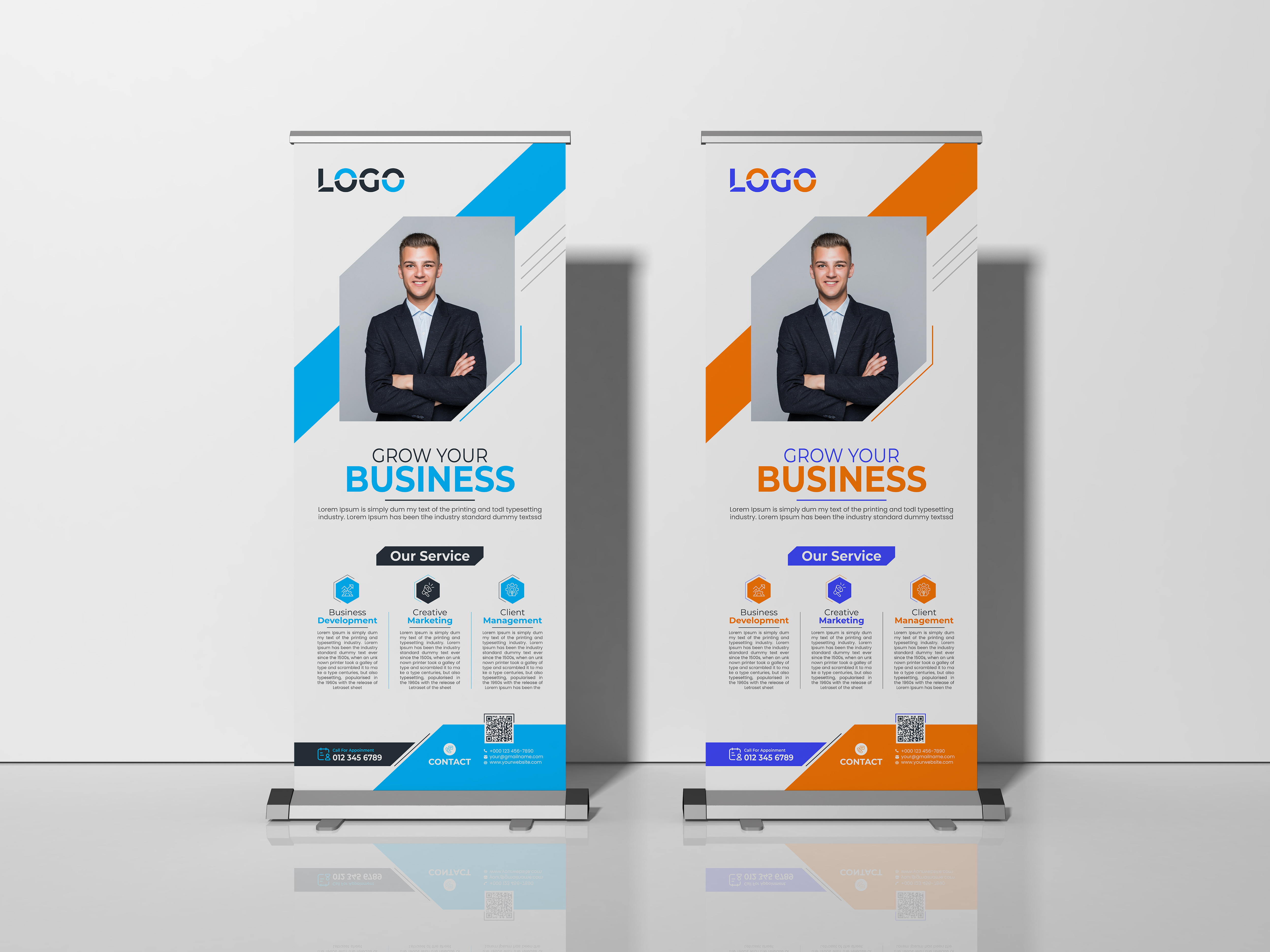 Rollup Banner Design advert advertising banner banner design brand design corporate corporate banner display flyer indesign marketing poster print ready roll up roll up banner rollup rollup banner stand standee template