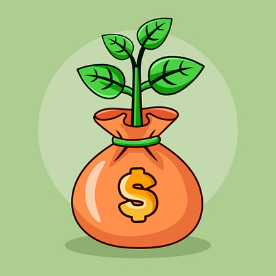 Stylish Money Plant Vector Illustration for Creative Design cash