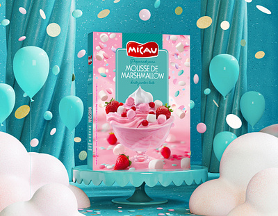 Mousse Marshmallow, Micau 3d animation branding design graphic design label design motion graphics packa packaging