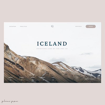 Discover Iceland: Travel Agency Website design destinations europe landing page tourism tourism agency tourists travel travel agency ui user interface ux web design website website design