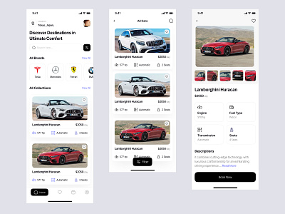 Car Rental App Concept app app design booking app booking car car car rent service car rental car rental app driver minimal mobile ui rent a car rental rental company transport ui design