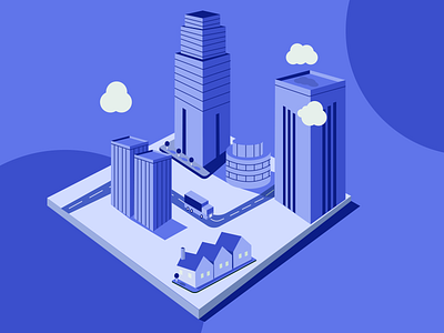 The Office blue branding drawing illustration isometric office ui design