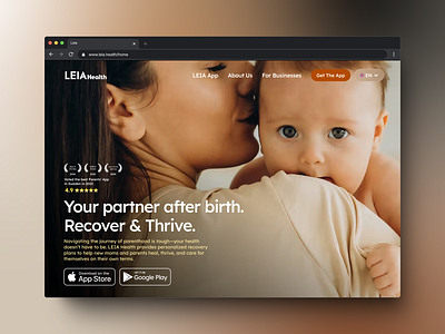 Redesign of the LEIA Health website. design design process framer leiahealth mobile app ui ux website website design