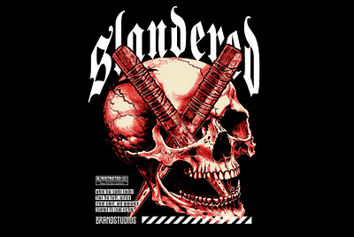 SLANDERED | design for sale boldart branding customapparel design for sale exclusivedesign graphic design graphictee imaginativeart skull art streetwear design vampire