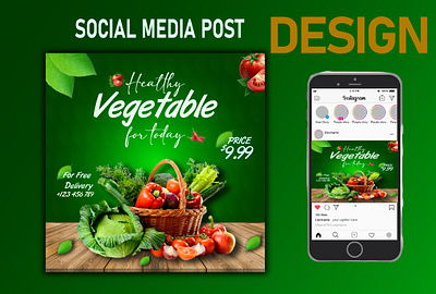 SOCIAL MEDIA POST DESIGN branding design facebook cover graphic design illustration poster design social media post design typography vector vegetable poster design