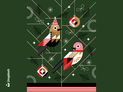 Christmas Birds bird christmas holiday illustration