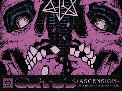 Ortus - Ascension 80s ascension branding esotheric graphic design grunge halftones illustration light logo logo design merkaba occult ortus punk rock skull spirit sticker t shirt ts