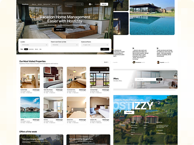 Hostizzy - A Hotel Management Web App hotel bookings hotel design ui web design website design