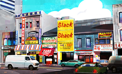 Retro Toronto - Slack Shack city colourful illustration print retro toronto vector vintage