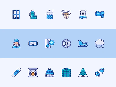 Winter Element Icon Pack beer cloudy cold december eklip studio fireplace ice icon pack icons illustration mitten scarf snowflake winter winter outwear winter time