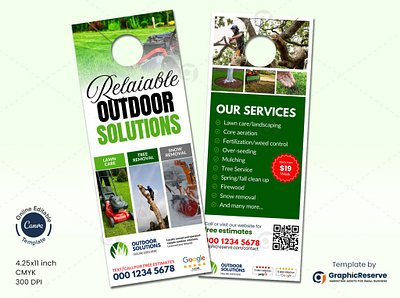 Lawn Care, Tree, & Snow Removal Service Door Hanger Canva canva direct door hanger door hanger canva templates landscaping door hangers lawn care door hangers snow removal door hanger snow removal door hangers snow removal marketing materials tree service door hanger