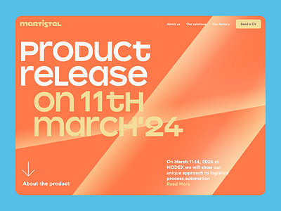 Landing page for Martistel, warehouse automation startup design madebymad newcase site ui ux web website