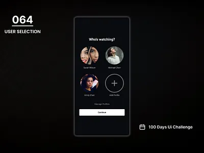 DAY-064 USER SELECTION 100 days ui 100days 100daysofui daily ui challenge design figma ui user user interface user selection user selection ui ux