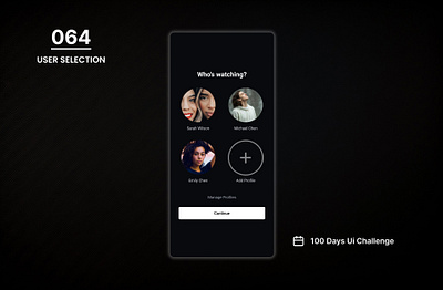 DAY-064 USER SELECTION 100 days ui 100days 100daysofui daily ui challenge design figma ui user user interface user selection user selection ui ux