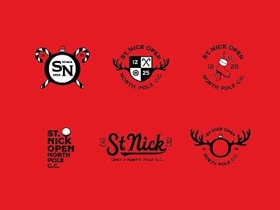 St. Nick Open badges christmas design golf handlettering handtype hashtaglettering illustration lettering process st nick open vector vectormachine