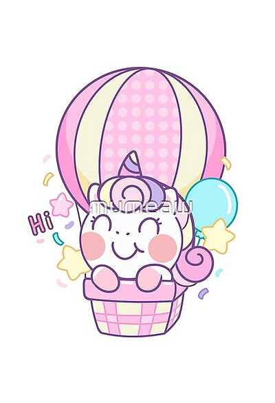 Cute Pastel Unicorn with Balloons lover