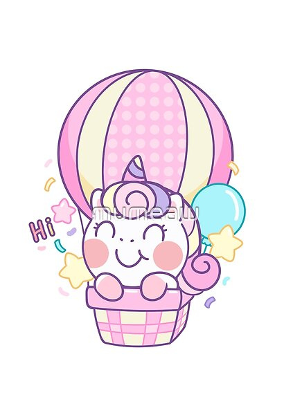 Cute Pastel Unicorn with Balloons