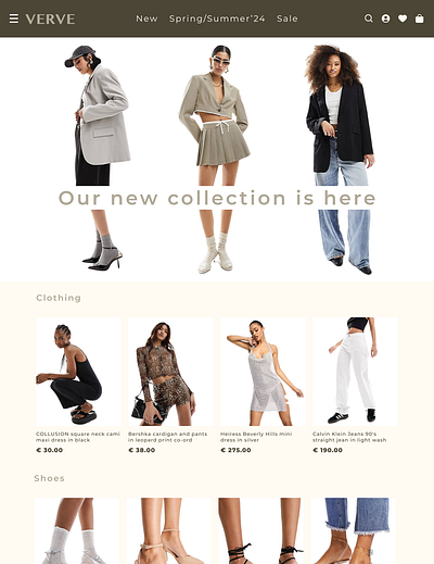 Verve – Fashion Website cleandesign ecommercedesign fashionul minimaldesign uiux webdesign