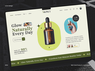 Skin Care Products E-Commerce Website UI Design beauty cosmetics website ecommerce website figma landing page design skin care skincare skincare branding skincare landing page skincare website ui uiux uix ux website design website ui website ui design