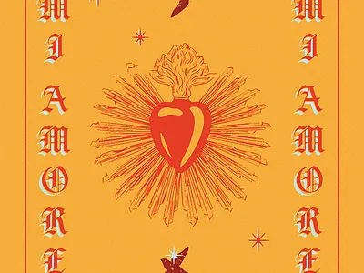 Mi Amore Poster catholic graphic design illustration mexican design mi amore