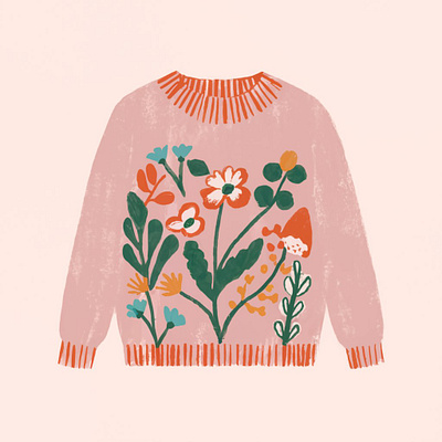 Floral sweater illustration graphic design illustrations logo