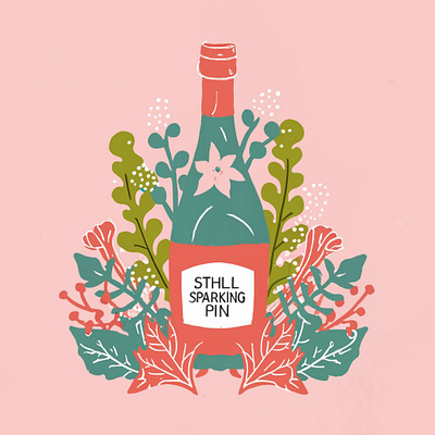 Bottle of wine illustration graphic design illustrations logo