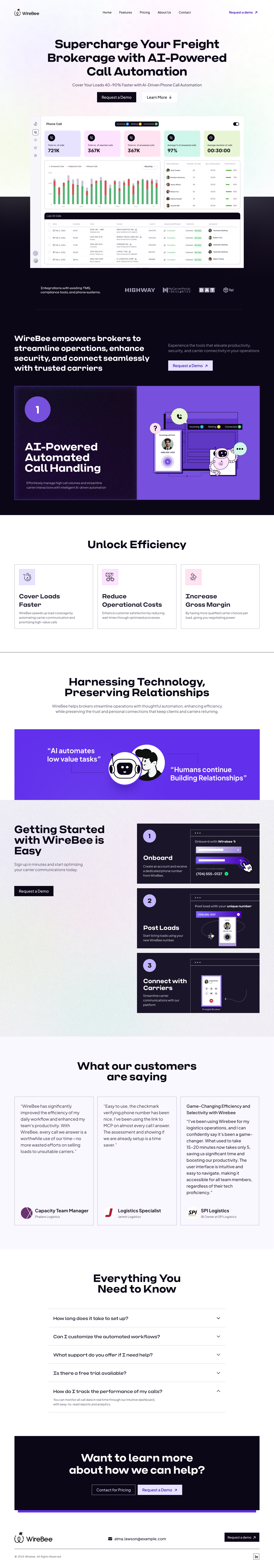Landing Page for Freight Automation ai ai apps design ai designs ai landing pages ai software designs beautiful landing pages best ai pages on dribbble best ai tool designs best landing pages cro landing pages design freight automation landing pages illuminz landing pages top landing pages ui
