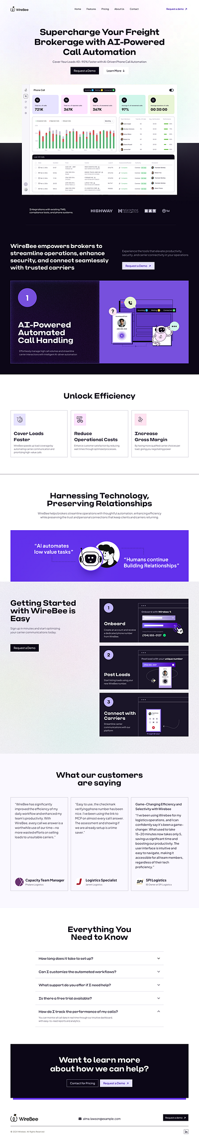 Landing Page for Freight Automation ai ai apps design ai designs ai landing pages ai software designs beautiful landing pages best ai pages on dribbble best ai tool designs best landing pages cro landing pages design freight automation landing pages illuminz landing pages top landing pages ui